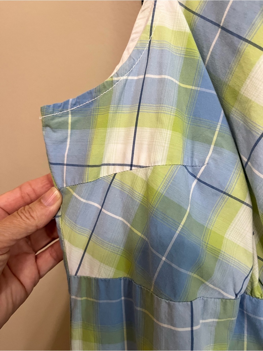 Tommy Hilfiger Cotton Plaid Maxi Dress Coastal Grandmacore Quiet Luxury Size 20 - Picture 9 of 16